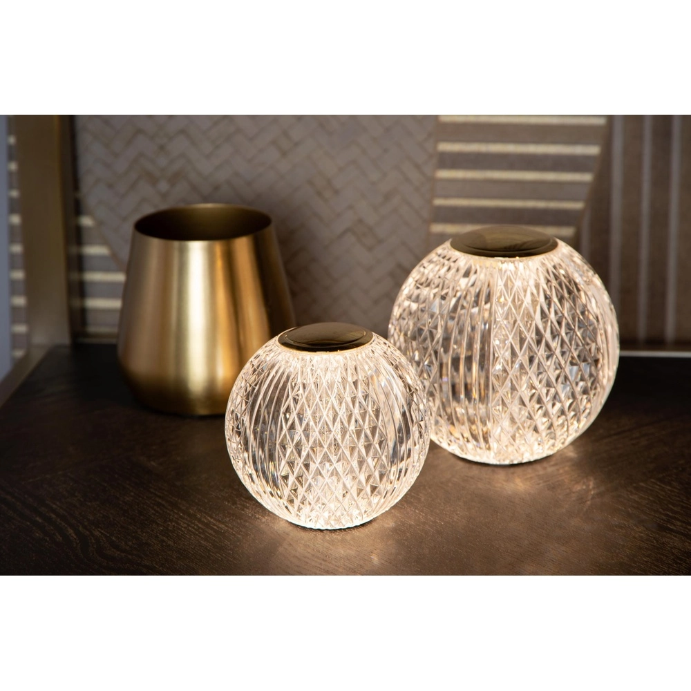 Lampe de table dorée Cintra rechargeable Ø 9cm - 2700K Lucide 5411212134486