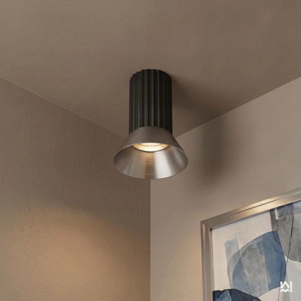 Spot de plafond Luvia noir avec bronze