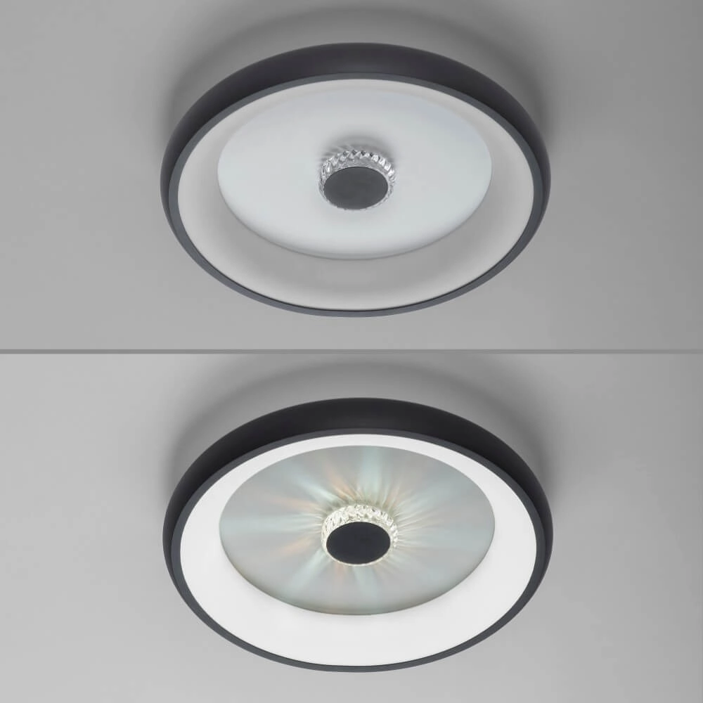 Plafonnier rond Vertigo noir Ø 46,5cm Just Light 4043689994723