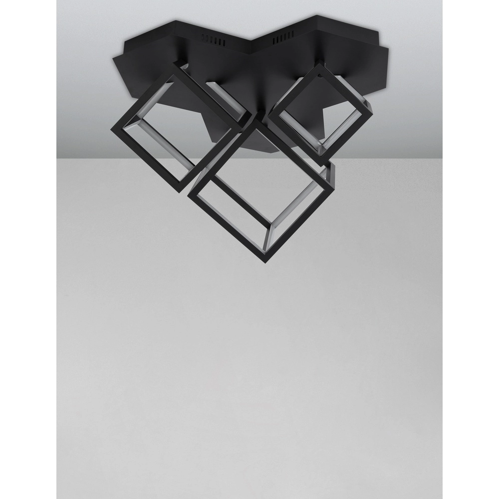 Plafonnier carré Gabbia noir Lyora 5212017423436