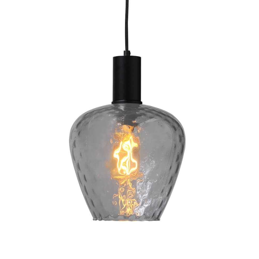 Lampe suspendue 3 lumières - noire - Porto avec des verres à fumée Diamond Masterlight 8718121269504