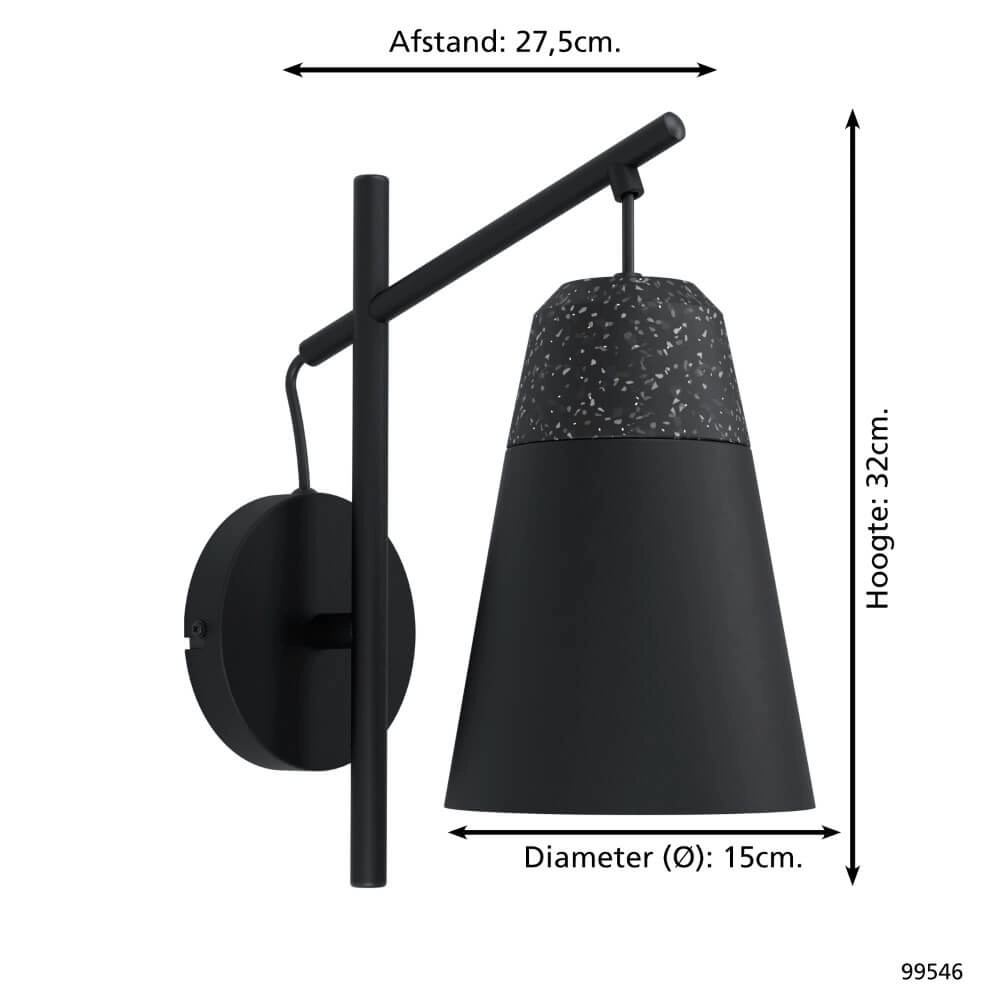 Applique noire Canterras Eglo 9002759995461