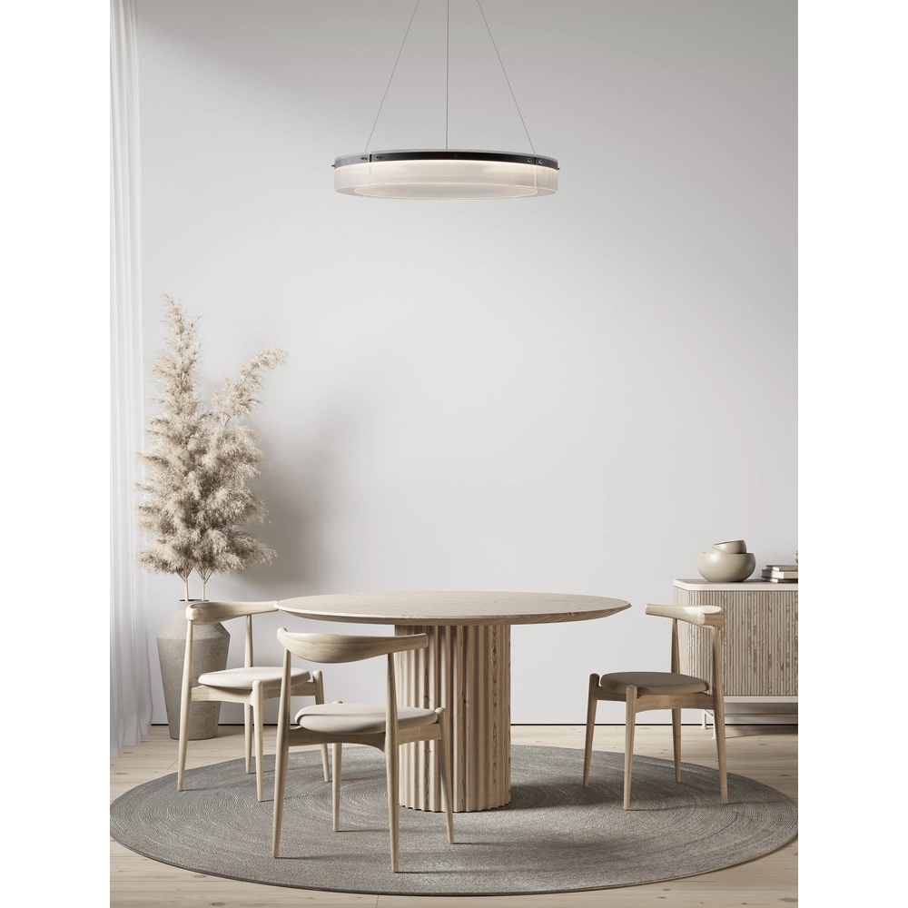Suspension design Pauline noir avec verre Ø 85cm Lyora 5212017445391
