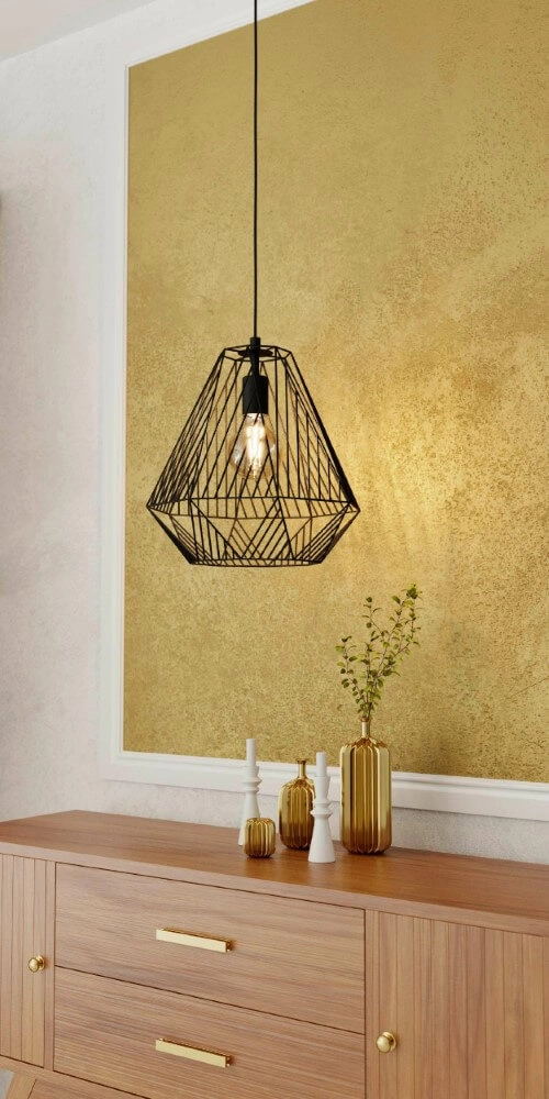 Lampe à fil noir Stype Ø 33 cm Eglo 9002759436926