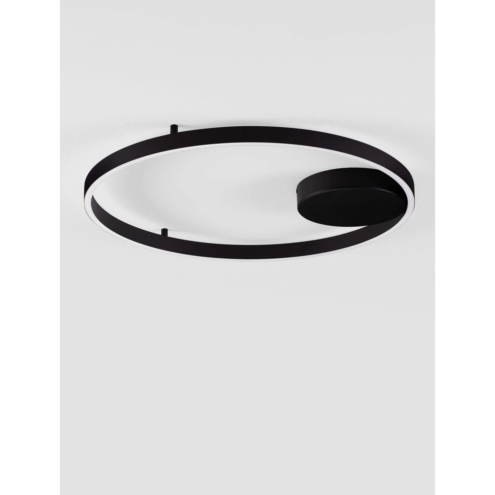Plafonnier Hedra rond Ø 60cm noir Lyora 5212017448880