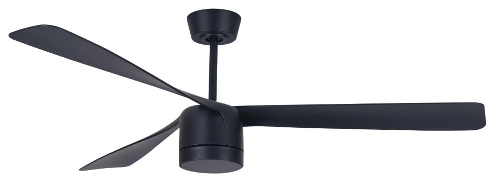 Ventilateur de plafond noir avec lampe Peregrine Ø142cm