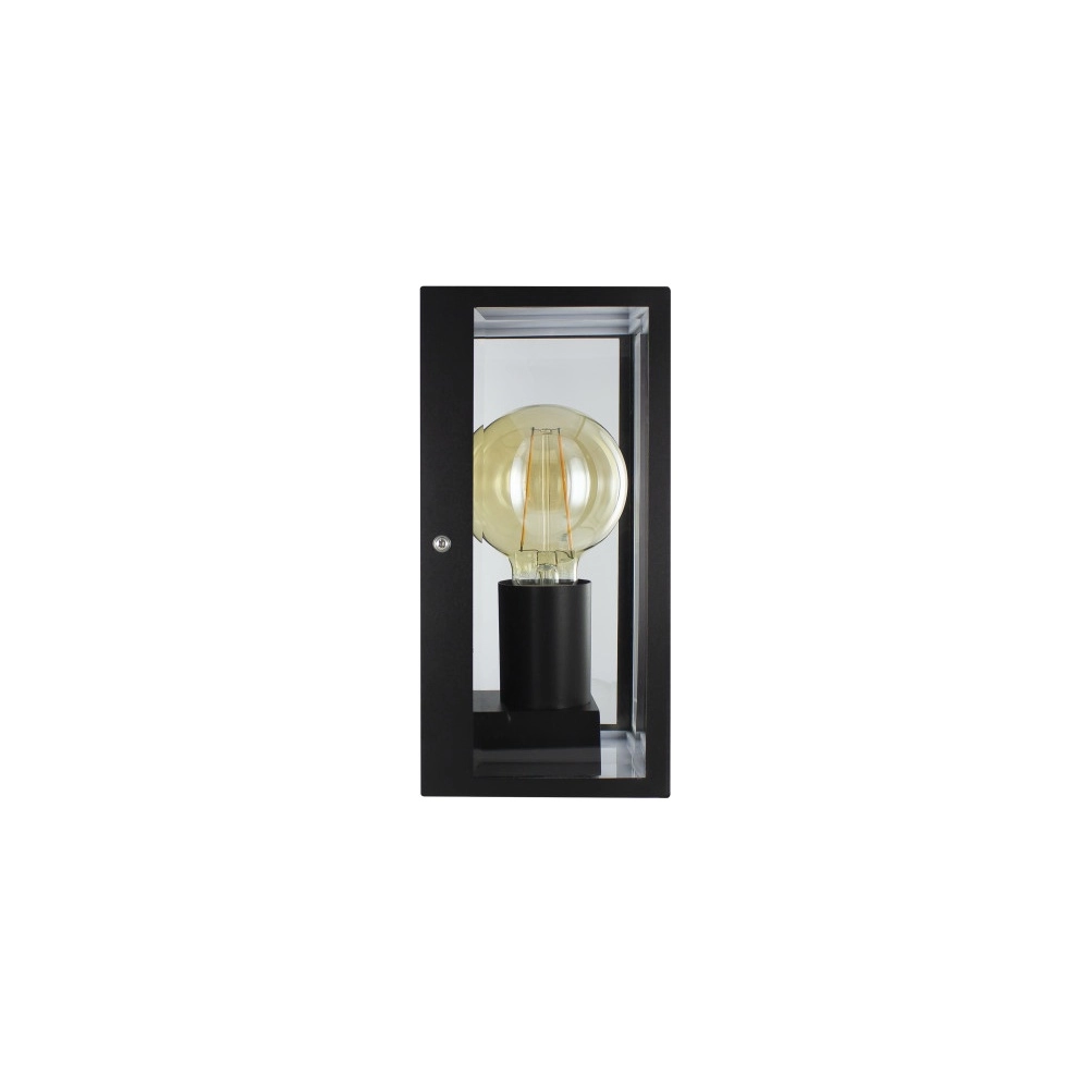 Lampe extérieure noire Prato E27 - verre Lyora 5055788268765
