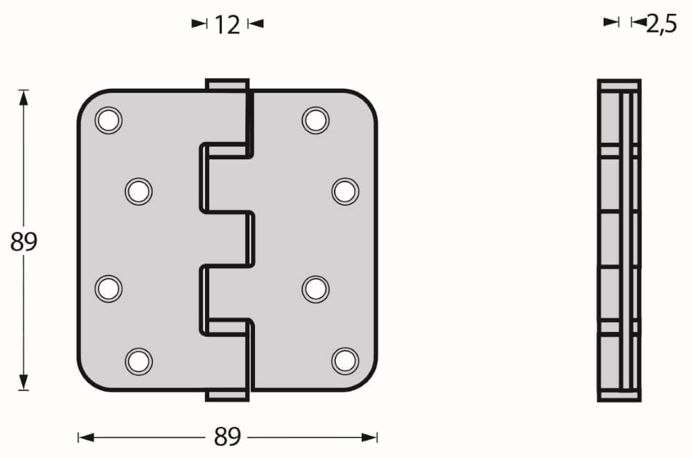 Charnière à roulement à billes Rotura arrondi à 70 kg noir Intersteel 8714186434093