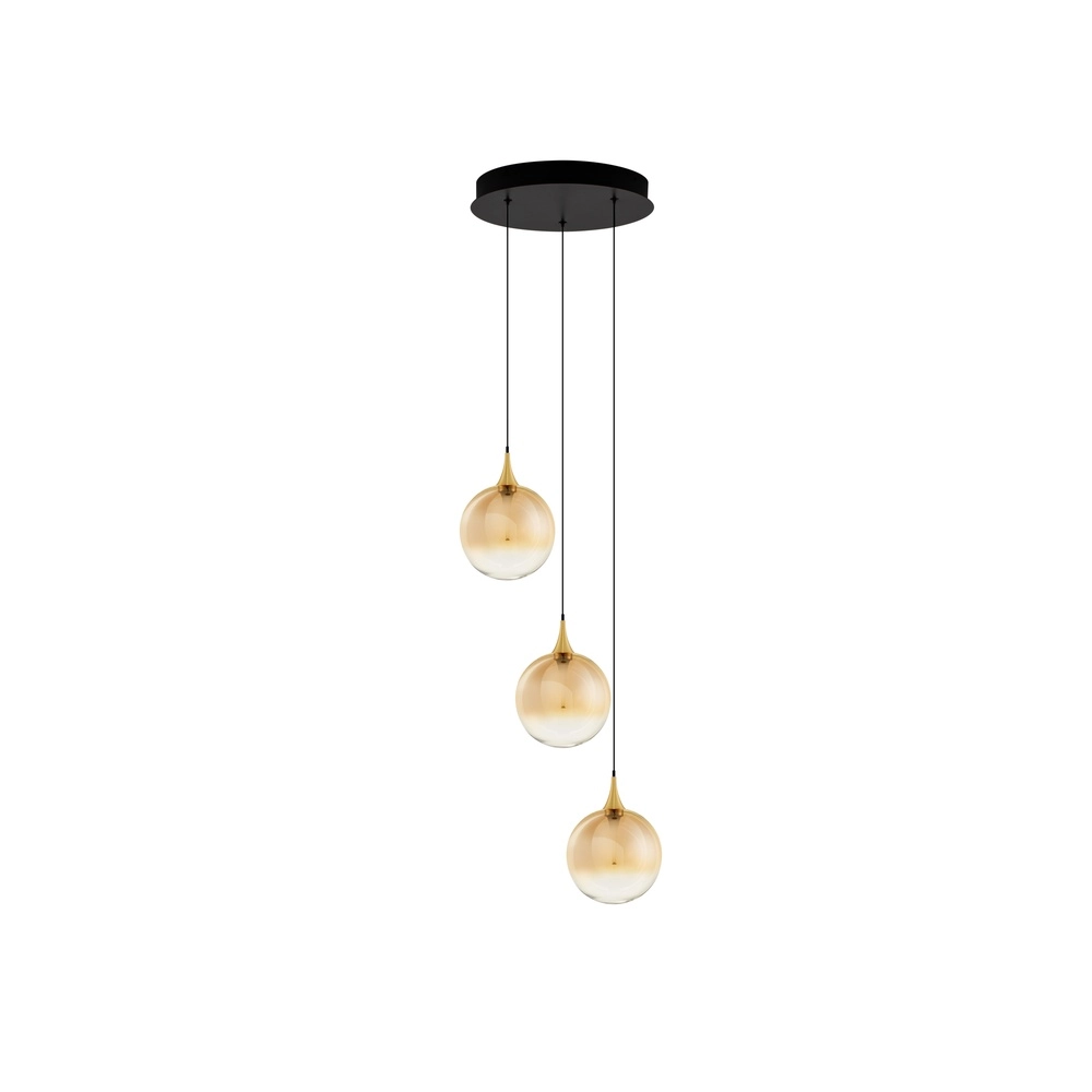Suspension Orenda Verre ambré à 3 lumières Lyora 5212017477637