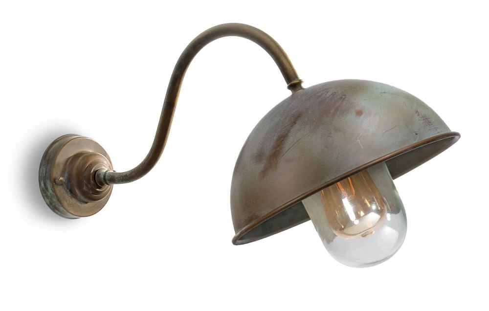 Lampe d’extérieur coudée Circle laiton vieilli