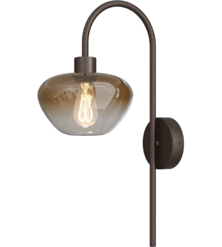 Lampe murale Genua brun avec verre doré