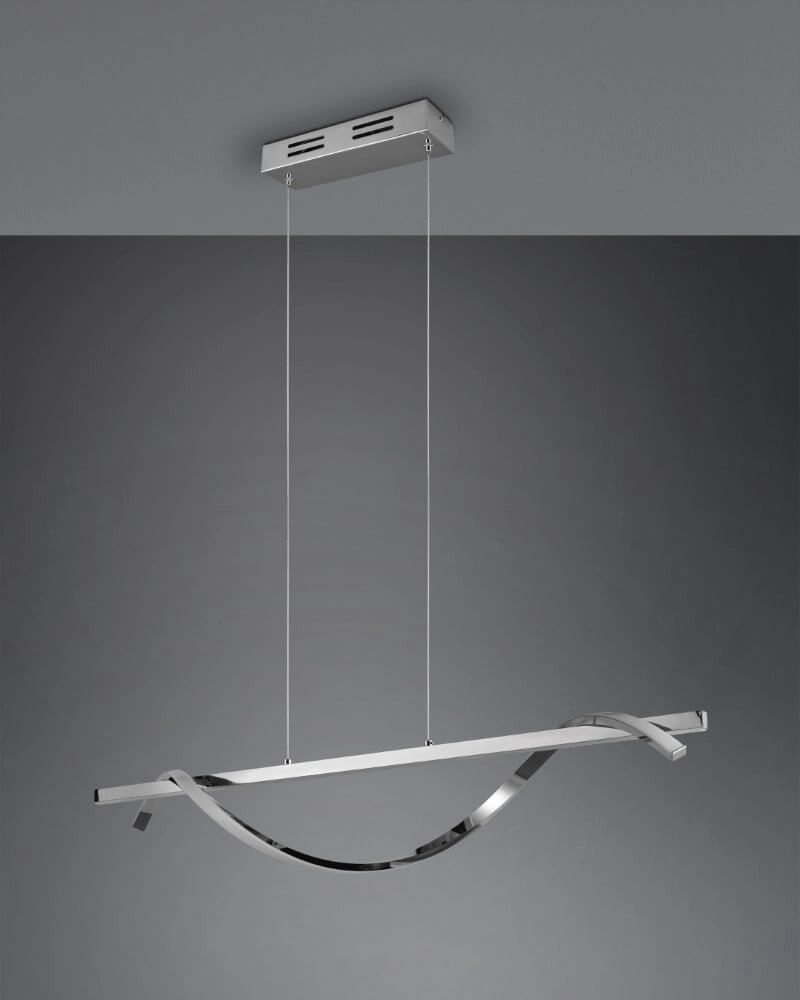 Lampe suspendue Isabel Chromé de 100 cm de long Trio 4017807561357