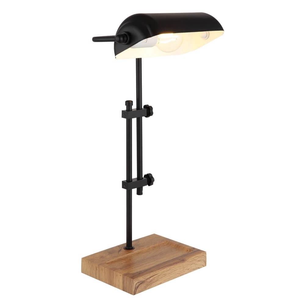 Lampe de bureau Marid bois avec noir