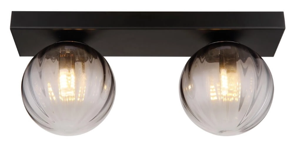 Plafonnier 2 lumières Dallerta verre de fumée Globo 9007371449576