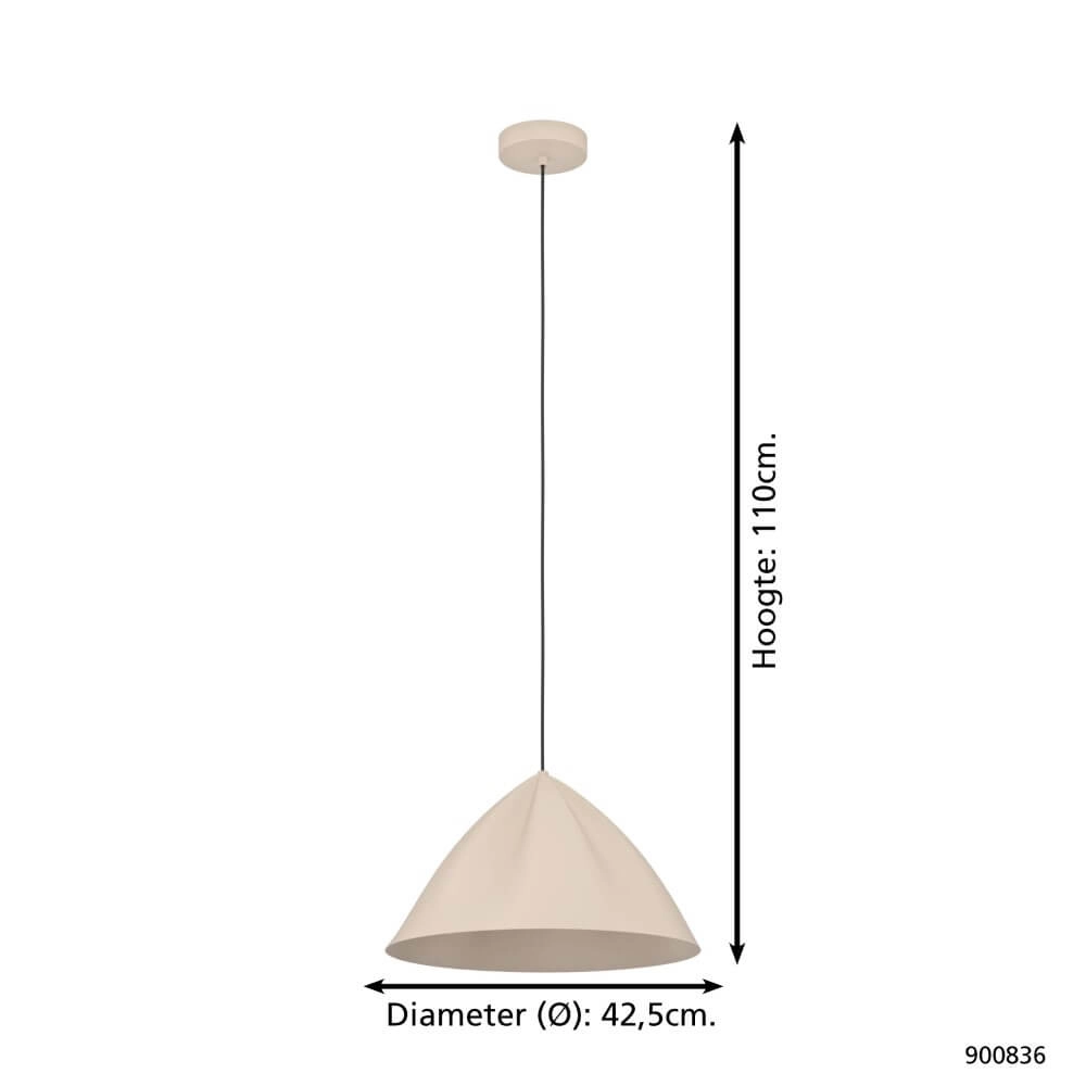 Lampe à suspension marron sable Podere Ø 42,5 cm Eglo 9008606274079