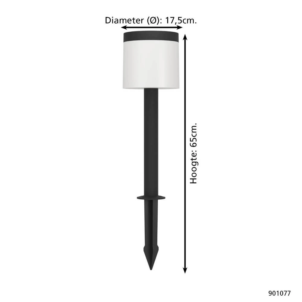 Lampe solaire Pantete rond Ø 17,5 x 65cm Eglo 9008606298044