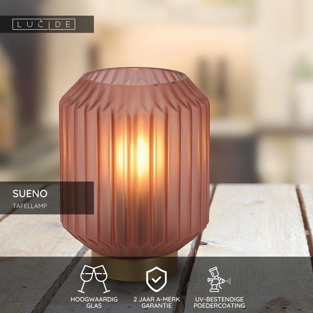 Lampe de table Sueno rose Lucide 5411212451491