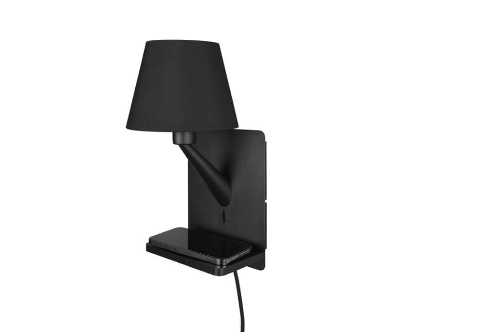 Veilleuse élégante Comfort noir - avec USB Trio 4017807614763