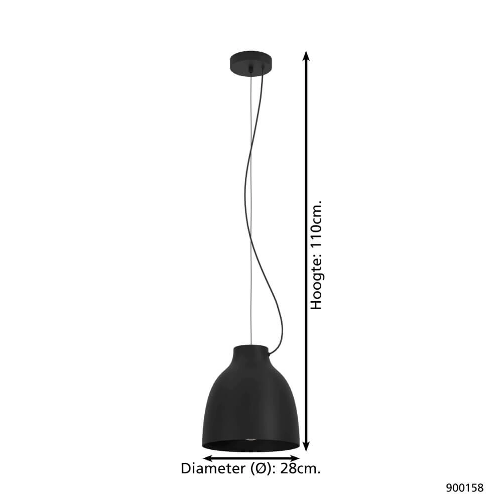 Lampe suspendue noire Camasca Ø 28 cm Eglo 9008606239054