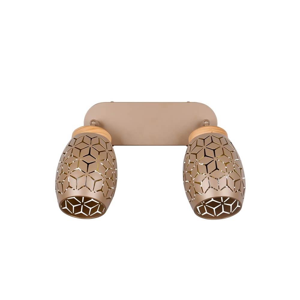 Spot apparent à 2 lumières Bidar brun café Trio 4017807640687