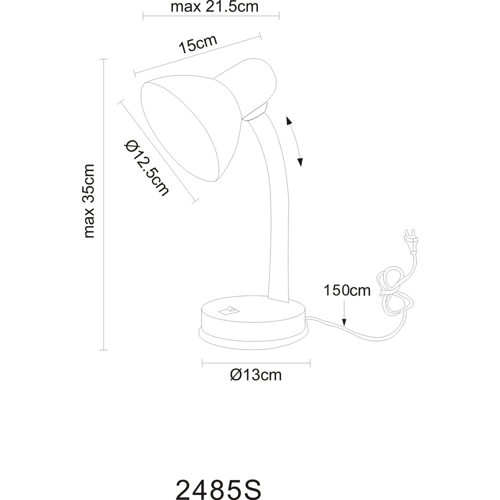 Lampe de bureau Basic Noir Globo 9007371572823