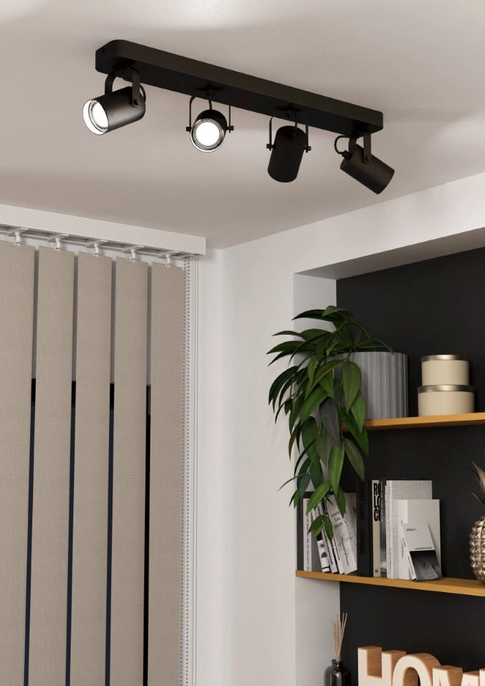 Spot de plafond noir Sorego 4 lumières Eglo 9008606239092