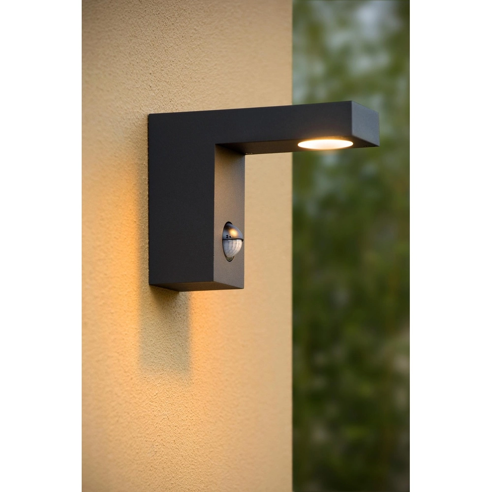 Lampe murale Texas-Ir anthracite avec capteur Lucide 5411212281005