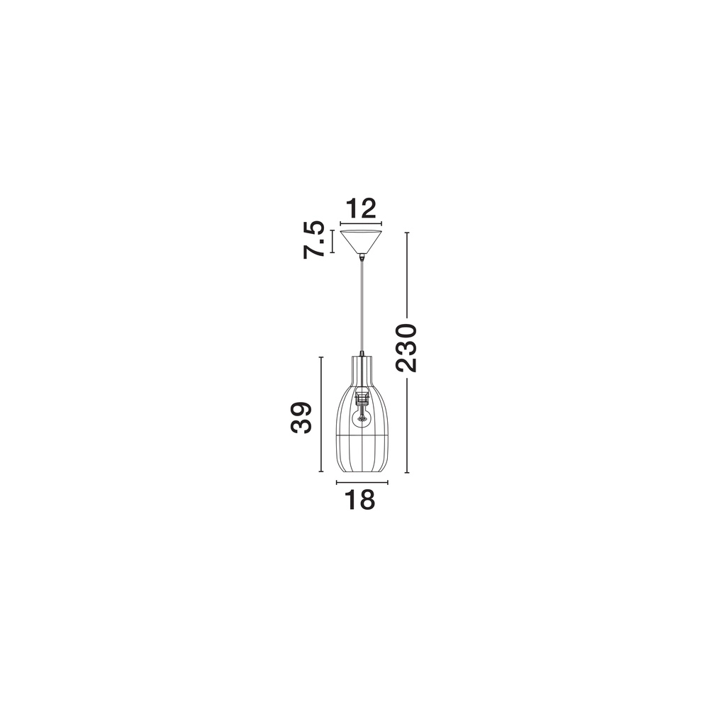 Suspension Ona Rotin Ø 18cm Lyora 5212017477538