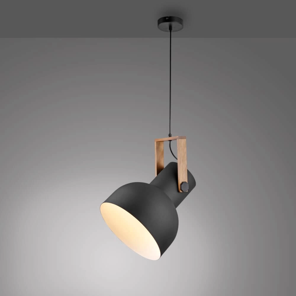 Lampe suspendue Cup 2.0 1 lumière noir Just Light 4043689000714