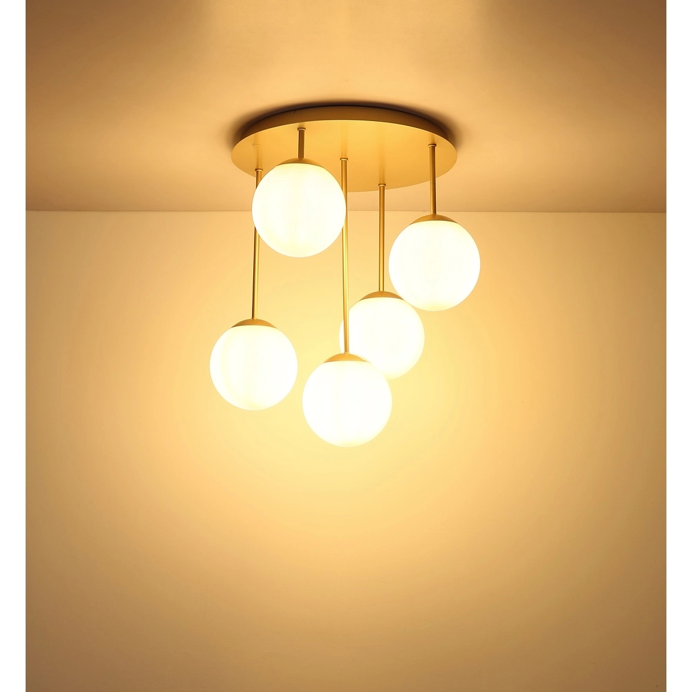 Lampe de plafond à 5 lumières Harmon Champagne Globo 9007371580545