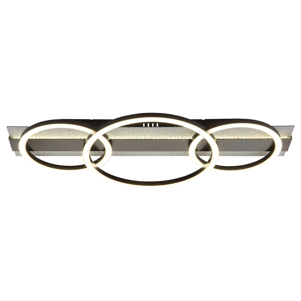 Lampe de plafond noire Norberto 3 anneaux d’accord Globo 9007371569830