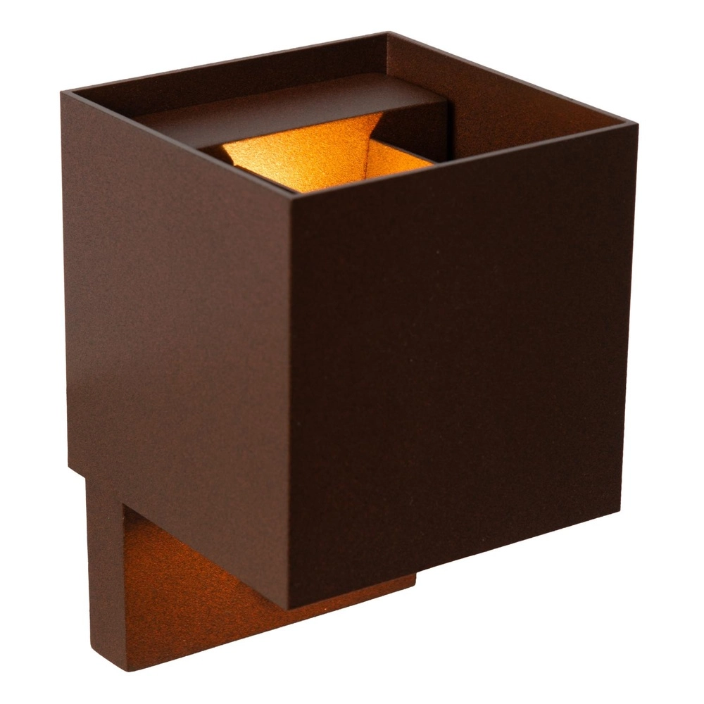 Lampe murale carrée Tadzio avec le capteur brun rouille Lucide 5411212690265