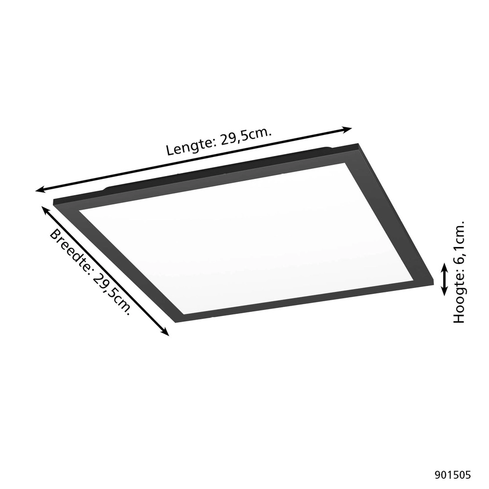 Plafonnier intelligent Moradillo-Z Noir carré 29.5cm Eglo 9008606342105