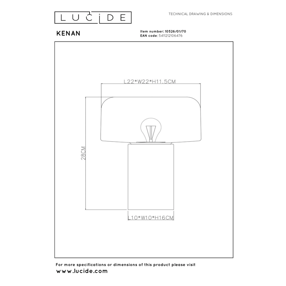 Lampe de table Kenan Aspect bois Lucide 5411212106476