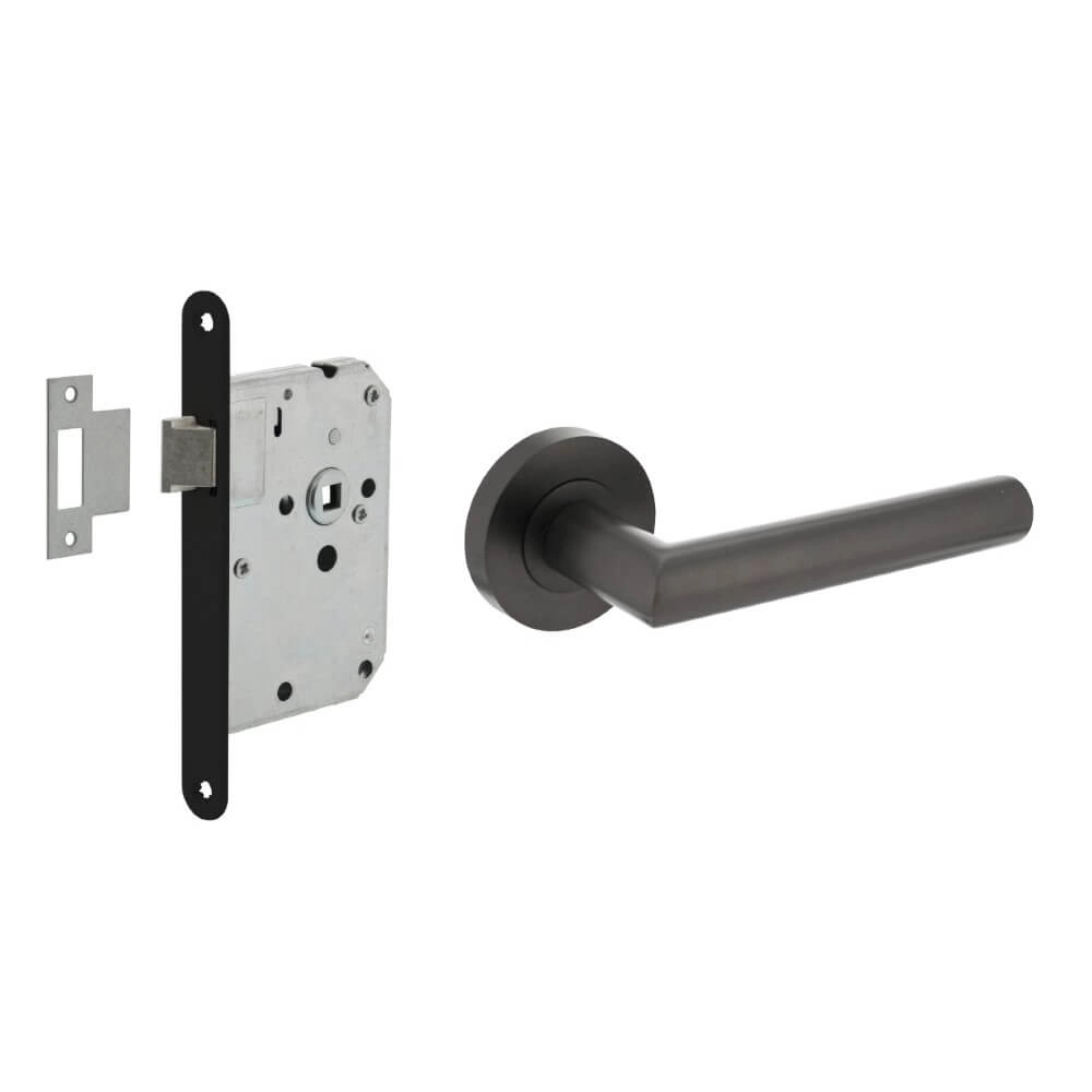 Jeu complet de poignées de porte Bastian anthracite Jeu complet de poignées de porte Bastian anthracite