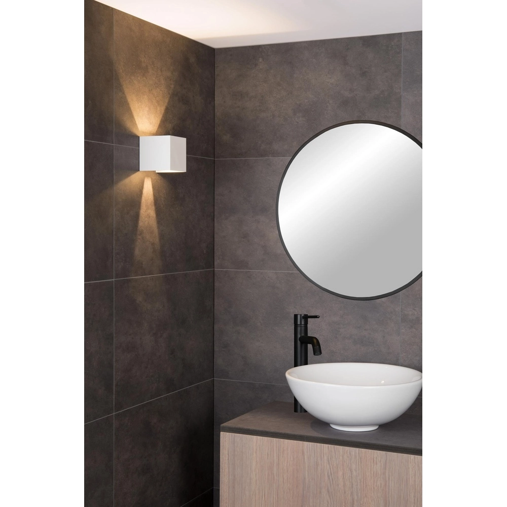 Projecteur mural carré Axi 2 x 7W IP54 blanc Lucide 5411212690012