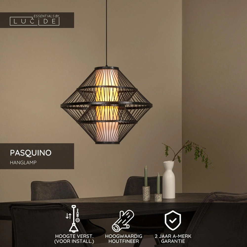 Lampe suspendue Pasquino Ø 60 cm noirs Lucide 5411212212252