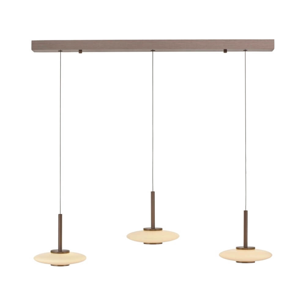 Lampe suspendue 3 lumières Pure Vitrum marron de créateur Paul Neuhaus 4012248382639