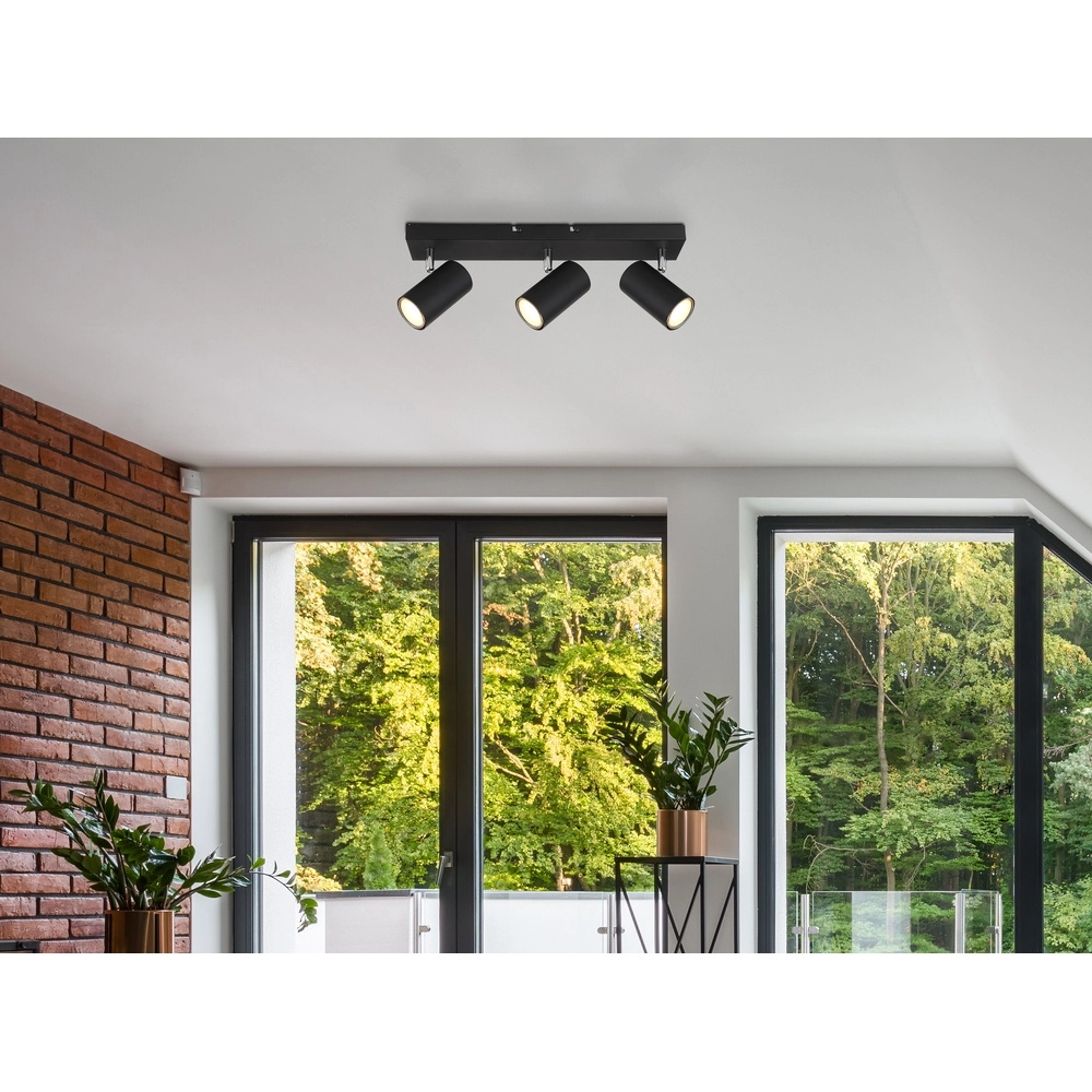 Lampe de plafond à 3 lampes Robby Noir Globo 9007371439522