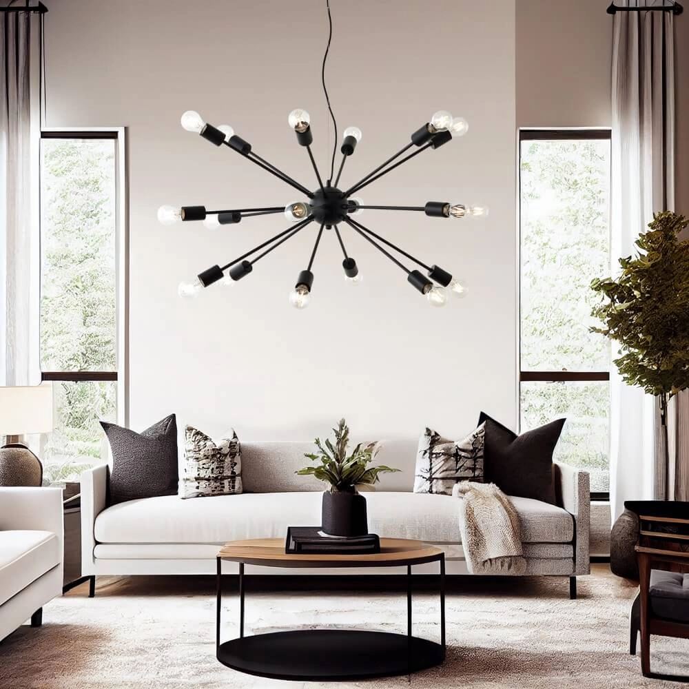 Lampe suspendue 18 lumières Dree noir Brilliant 4004353421693