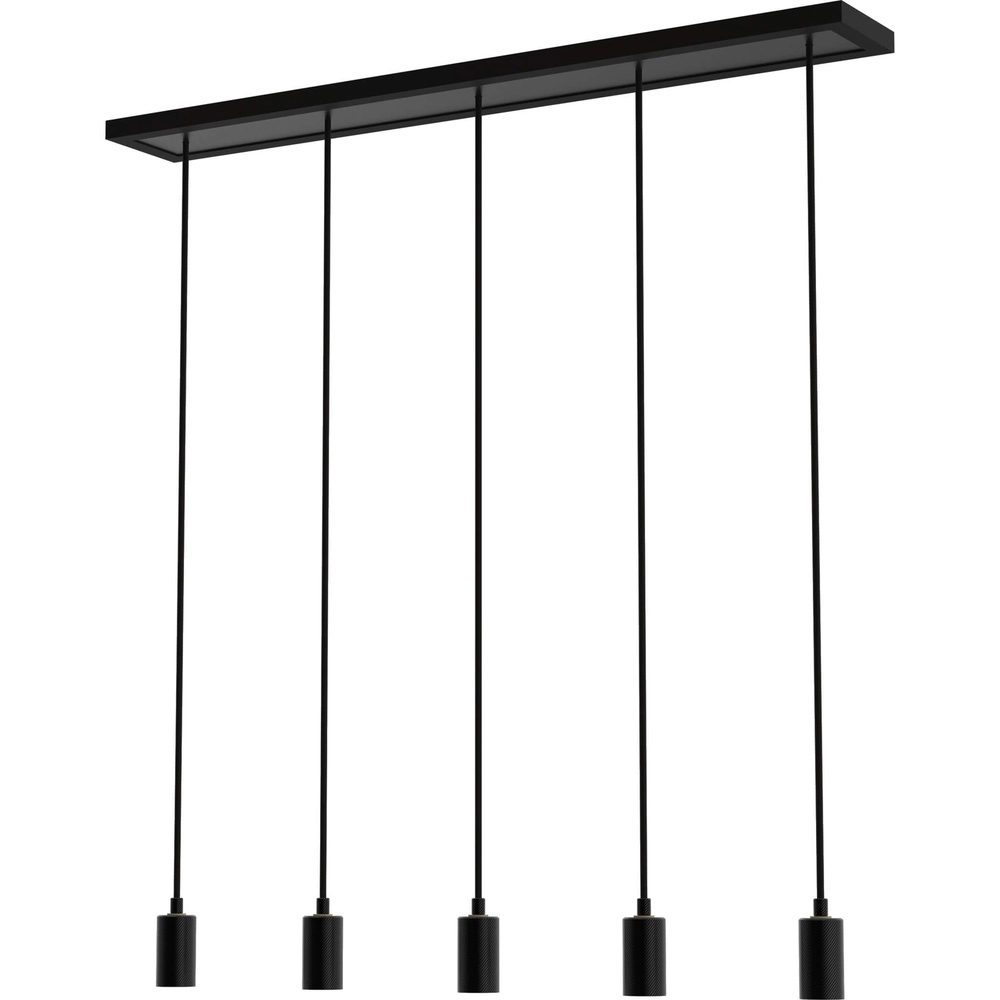 Lampe pendante noire Madox Quinte droite à 5 lumières