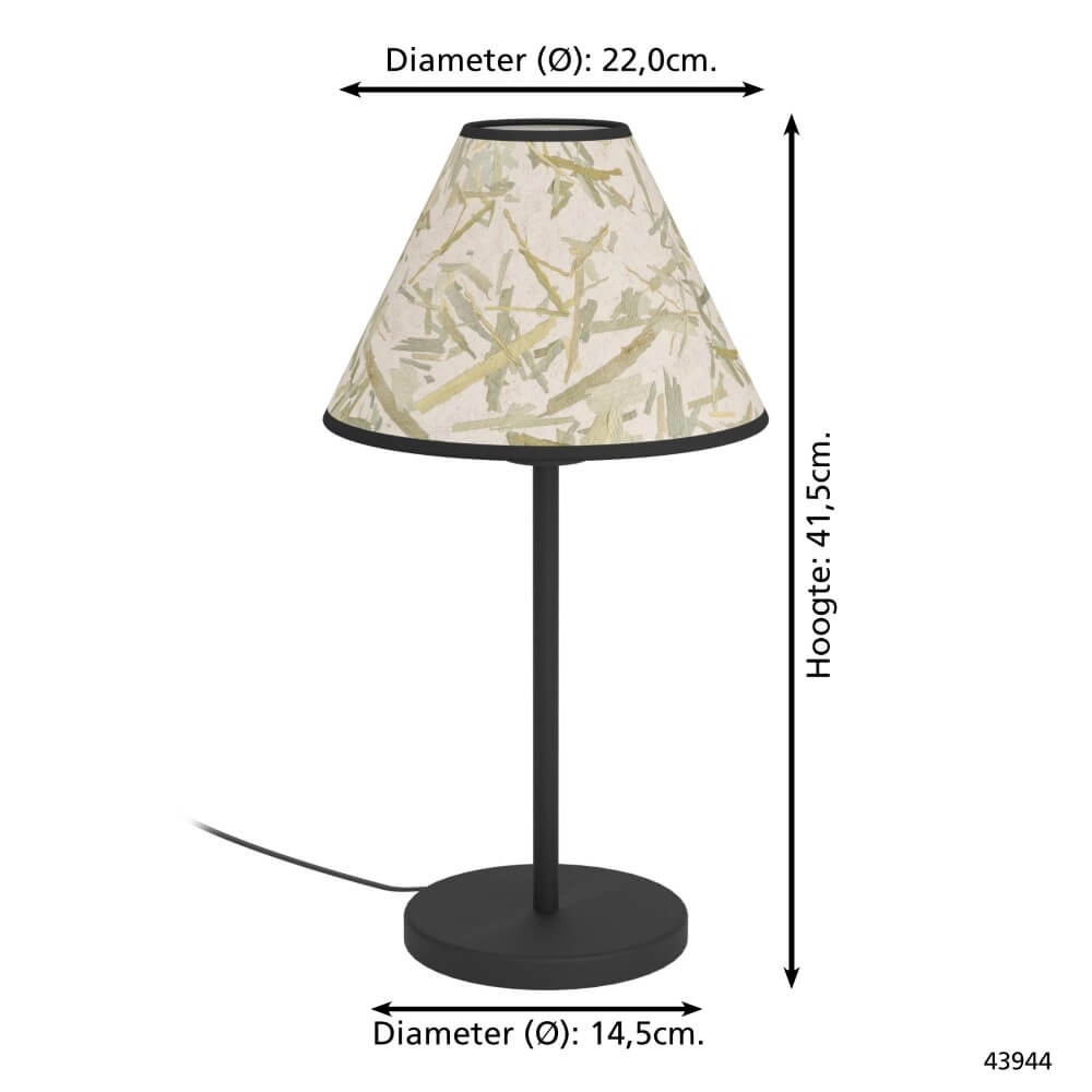Lampe de table naturelle Oxpark Ø 22 cm Eglo 9002759439446