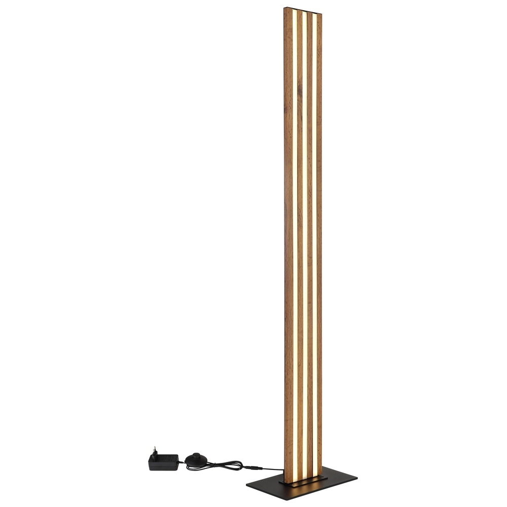 Lampe de pied Hayden noir avec bois Globo 9007371580583