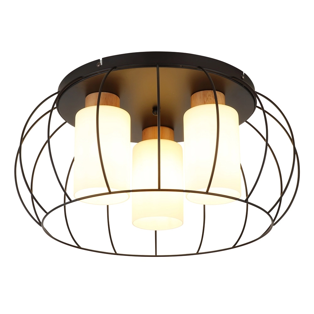 Lampe de plafond Rowena Noir à 3 lumières