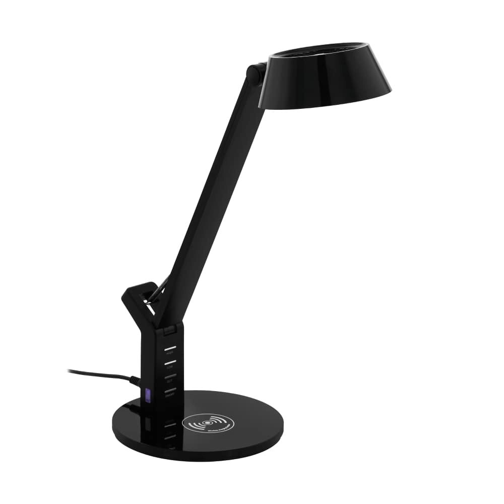 Lampe de bureau noire Banderalo avec panneau de chargement Lampe de bureau noire Banderalo avec panneau de chargement