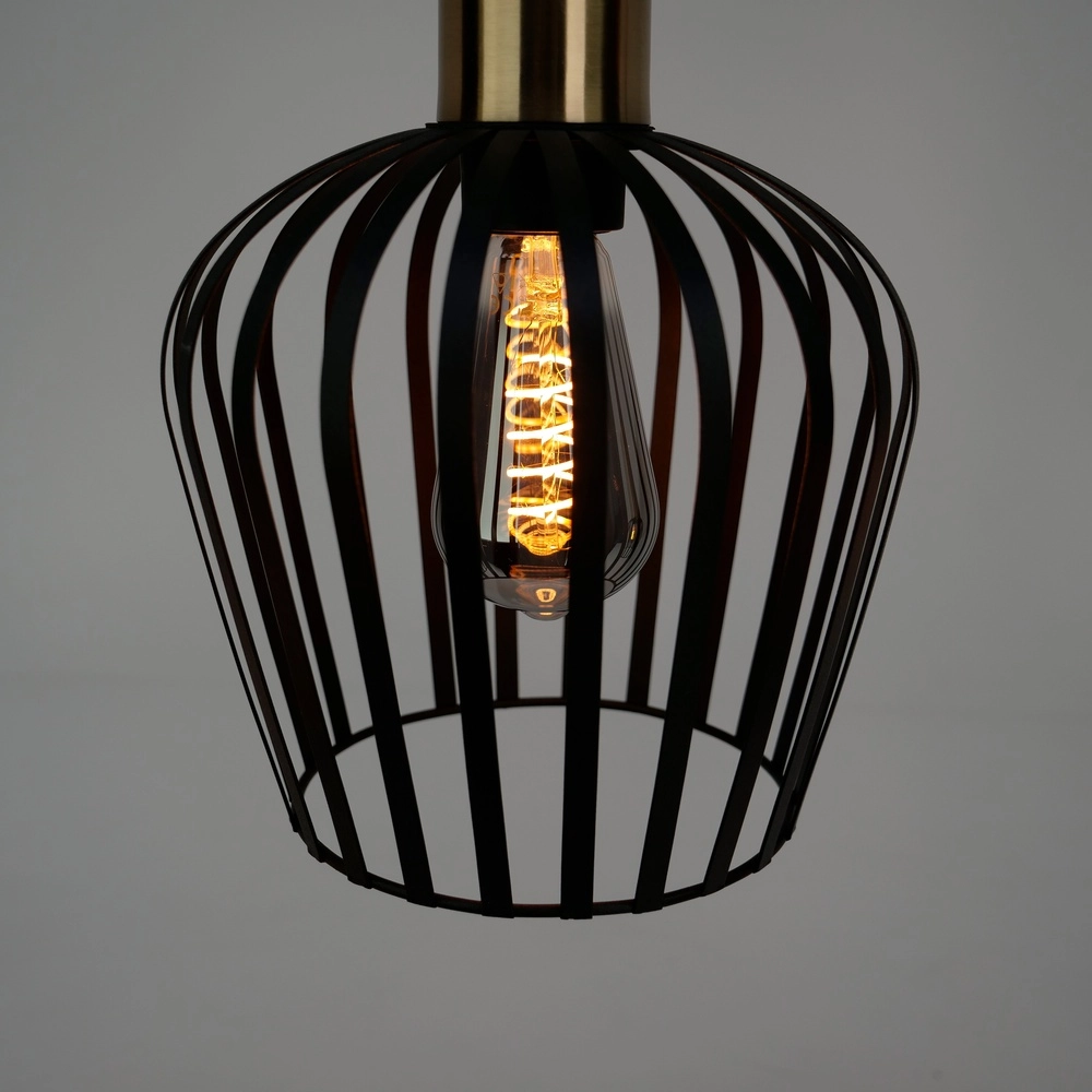 Lampe pendante à 3 lampes Empoli noir avec or - Ø 20cm Eglo 9008606299898