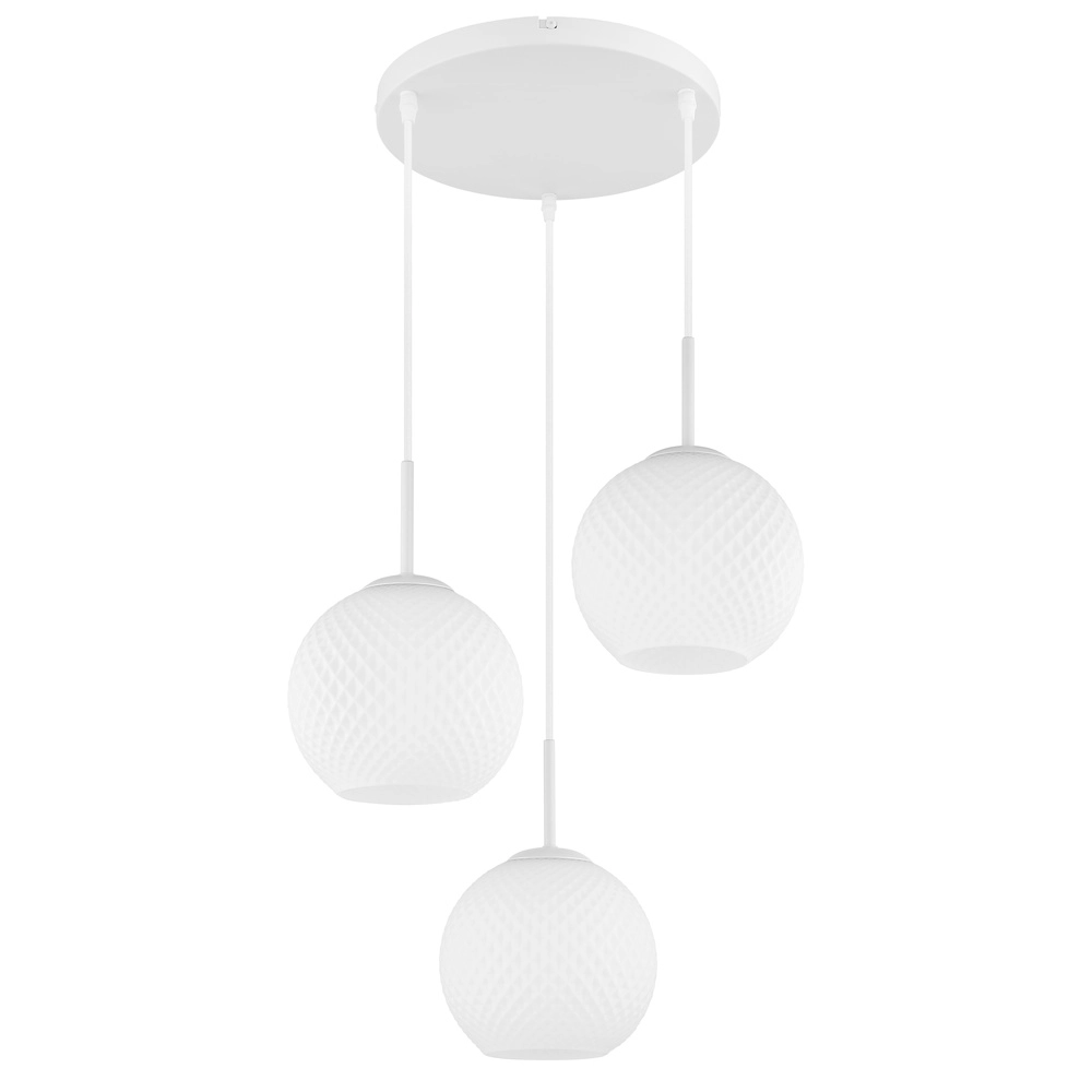 Lampe pendante blanche Andre Conception à 3 lumières Globo 9007371586462