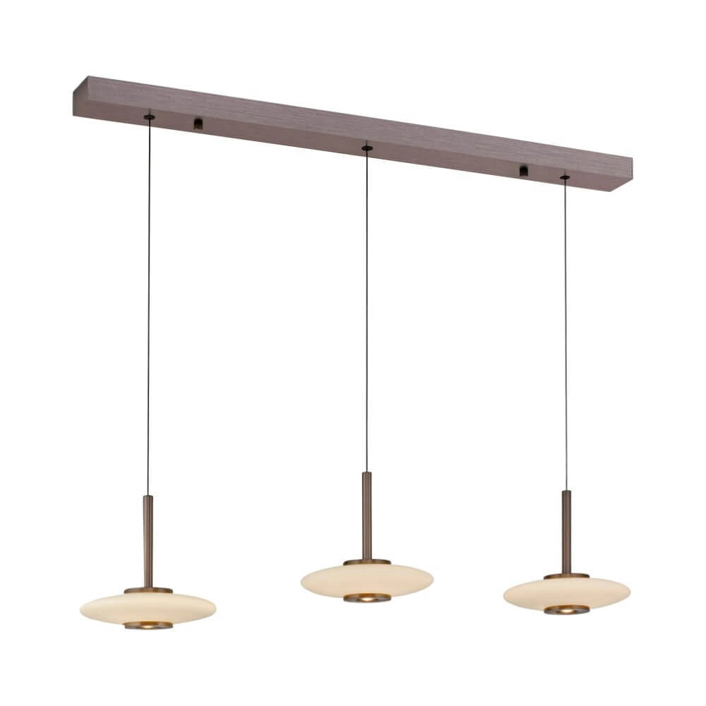 Lampe suspendue 3 lumières Pure Vitrum marron de créateur Paul Neuhaus 4012248382639