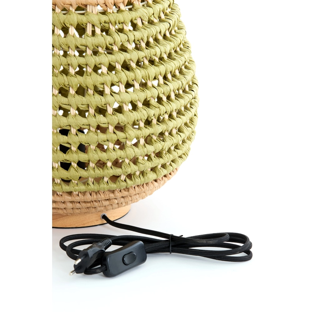 Lampe de table en rotin Kalipa Ø 32cm - rotin vert Light & Living 8717807760502
