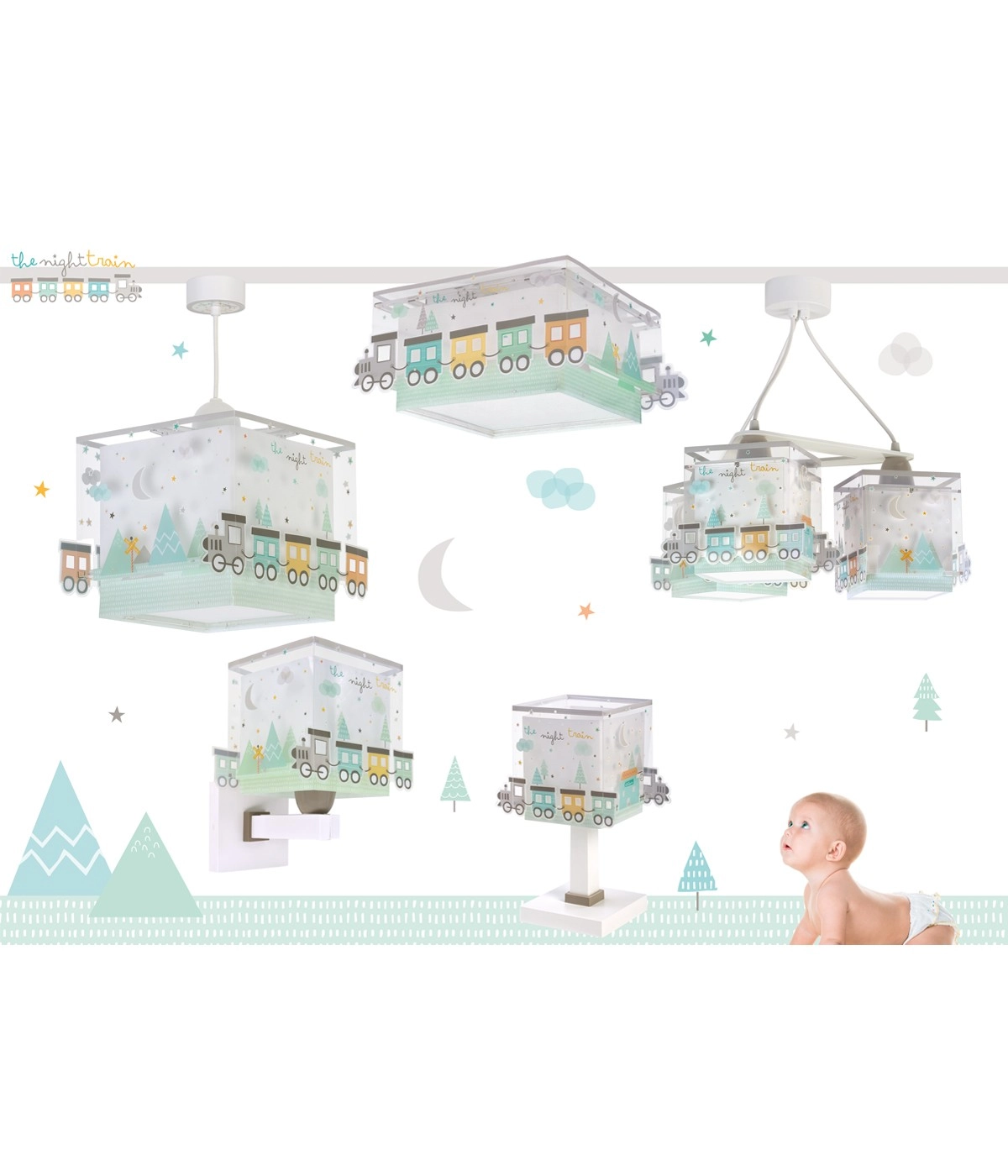 Applique murale Night Train Gris lueur dans le noir Dalber 8420406635392